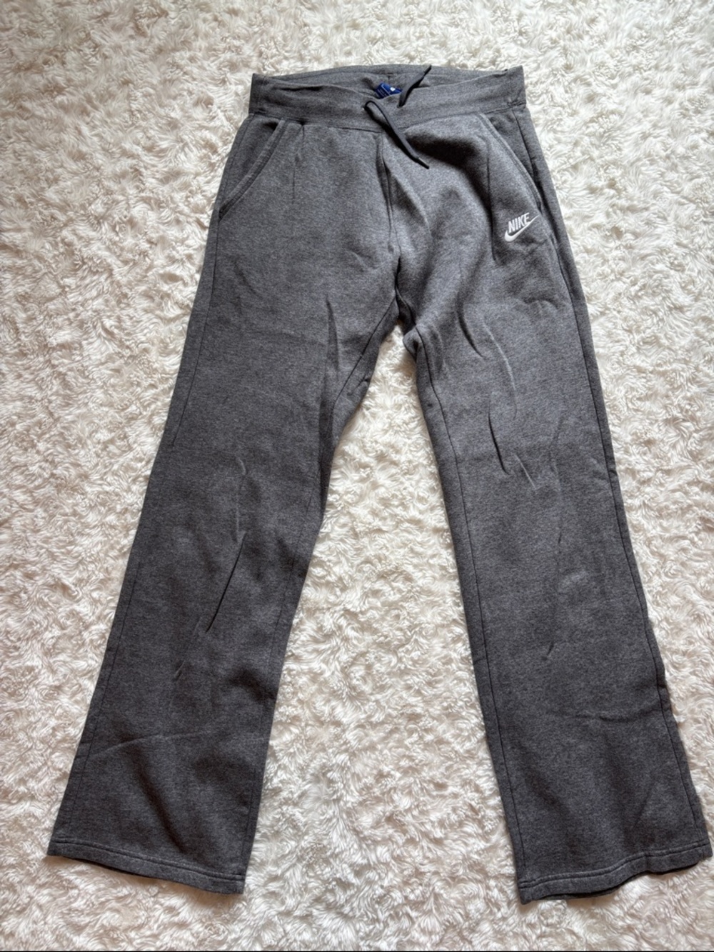 Nike Charcoal Gray Fleece Joggers with Drawstring, Sm, EUC